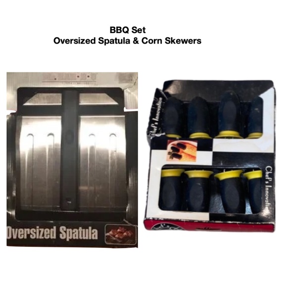 Huge BBQ Spatula & Oversized Corn Holders/Skewers - Picture 1 of 7